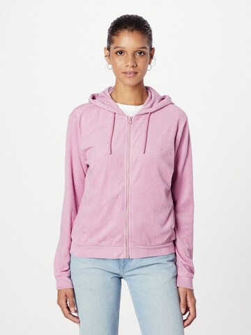 PROTEST Athletic Zip-Up Hoodie 'MAYON' in Purple: front