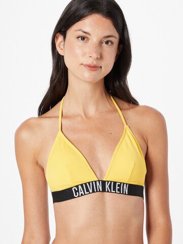 Calvin Klein Swimwear Triangle Bikini top in Yellow: front