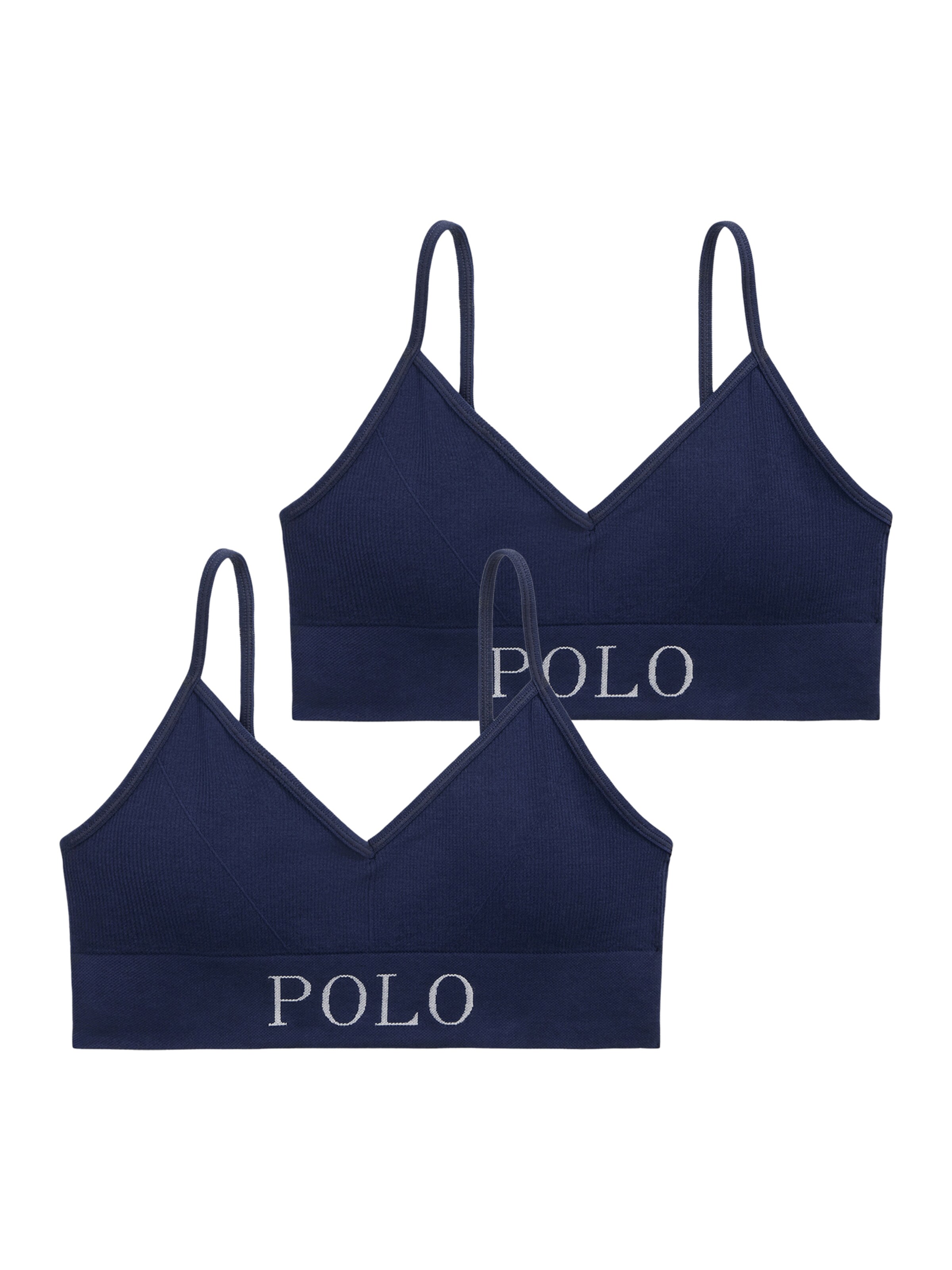 Polo Ralph Lauren Bra ' Ribbed Seamless ' in Blue: front