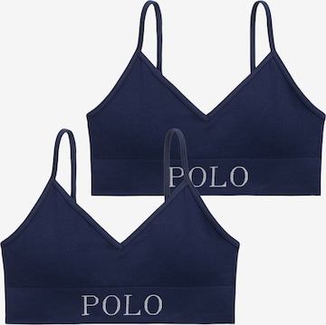 Polo Ralph Lauren BH ' Ribbed Seamless ' in Blauw: voorkant
