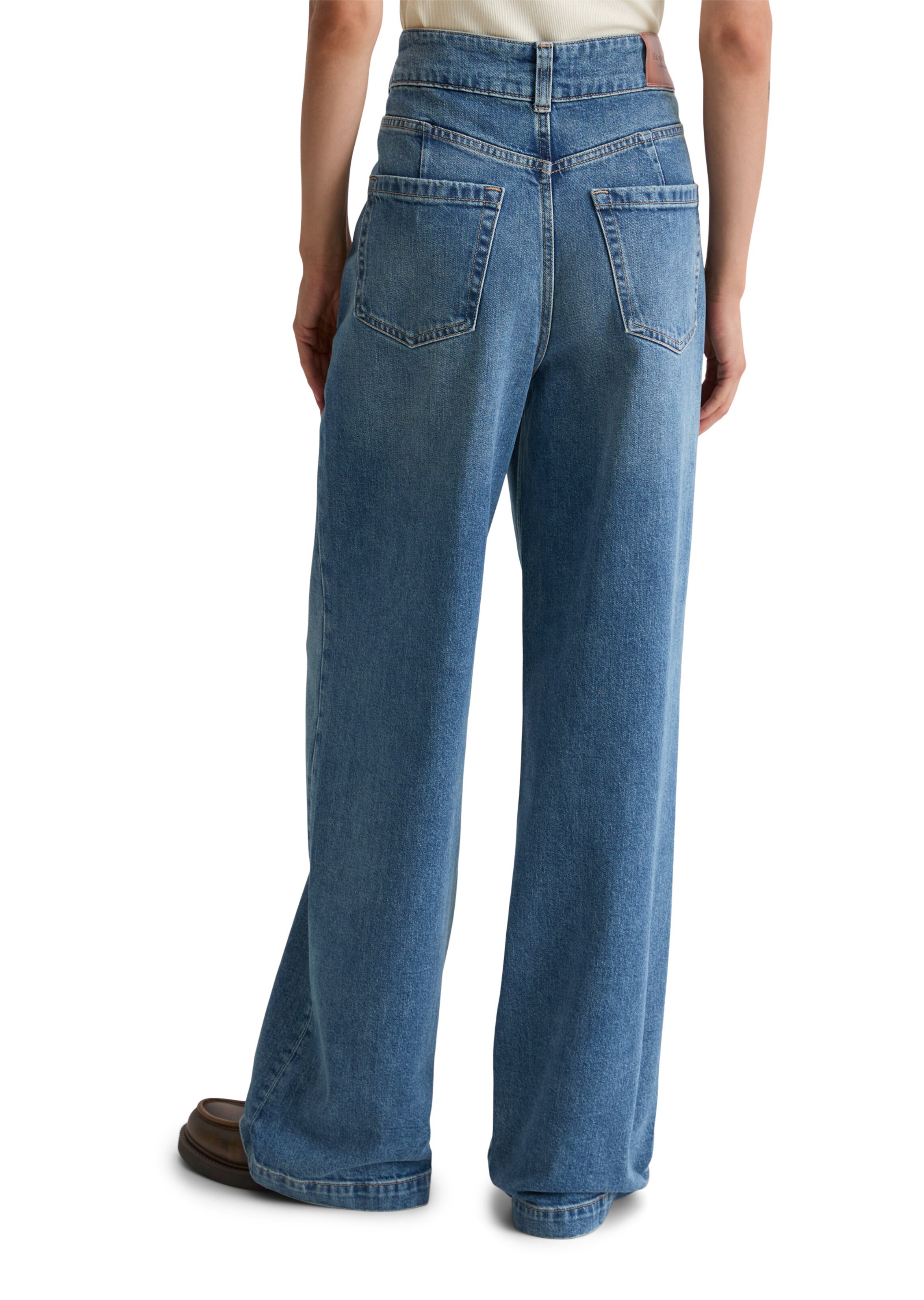 Marc O'Polo Wide leg Jeans 'Sjva' in Blauw