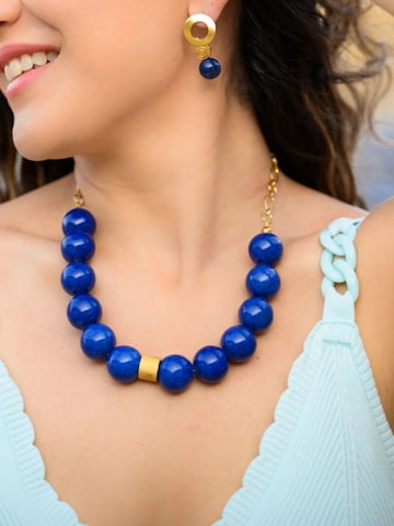 THE GEM STORIES JEWELRY Necklace 'Dynamic Blue Agate Necklace' in Blue: front