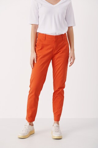 Part Two Slim fit Pants in Orange: front