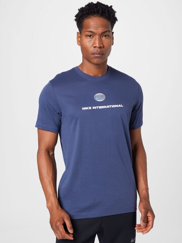 T-Shirt fonctionnel 'Heritage' NIKE en bleu : devant