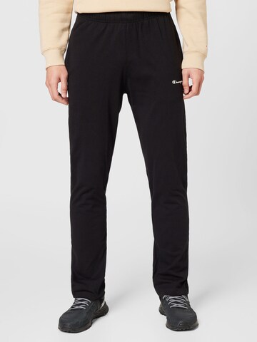 Effilé Pantalon de sport Champion Authentic Athletic Apparel en noir : devant