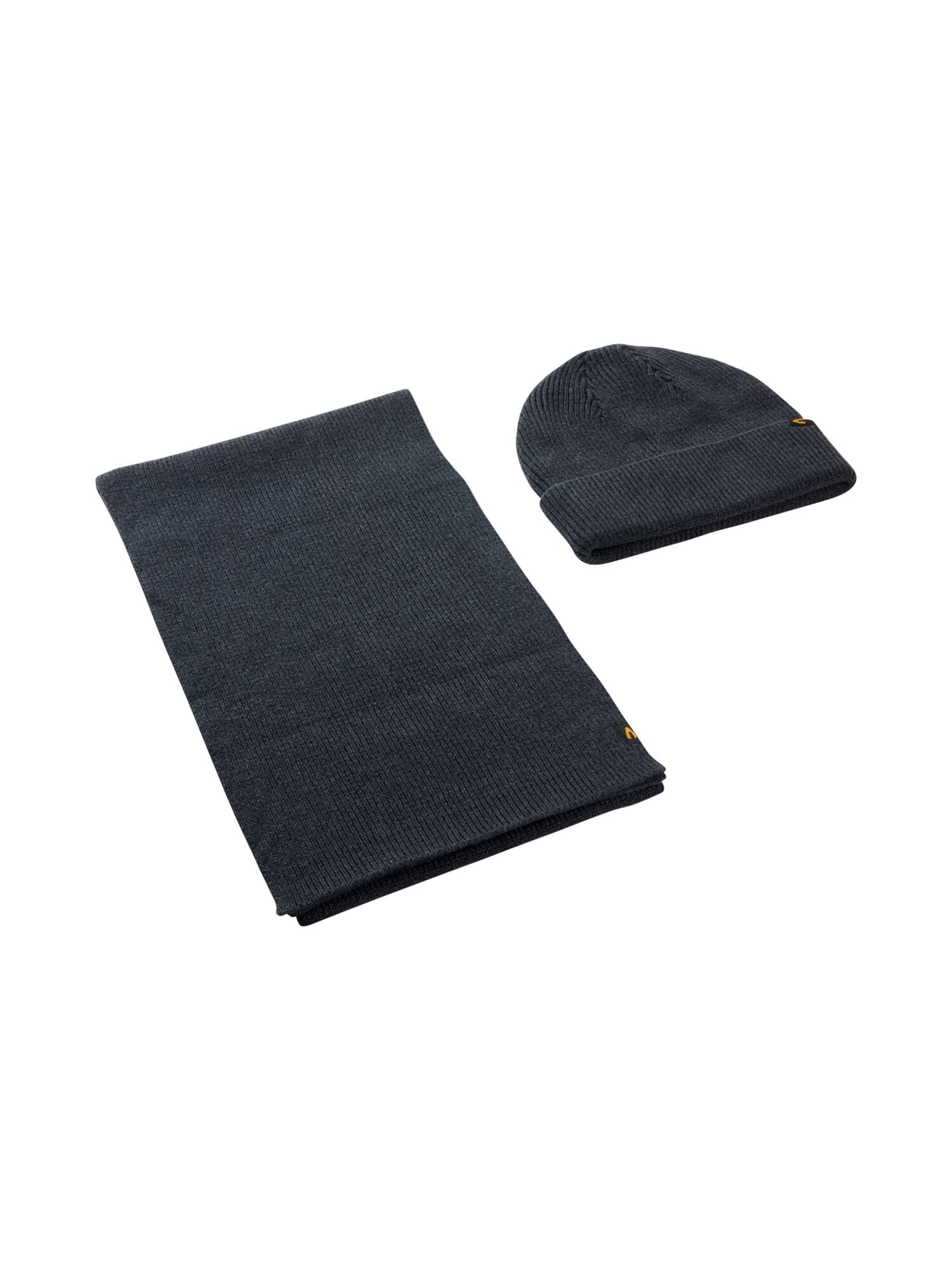 CAMEL ACTIVE Geschenk-set aus Mütze und Schal in Blau: Vorderseite