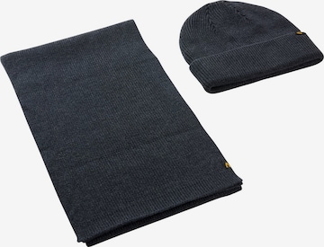 CAMEL ACTIVE Geschenk-set aus Mütze und Schal in Blau: Vorderseite