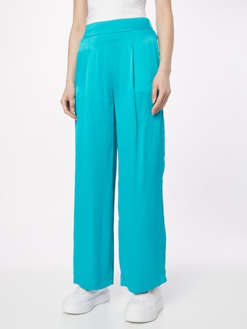 Stefanel - Pierna ancha Pantalón plisado en azul: frente