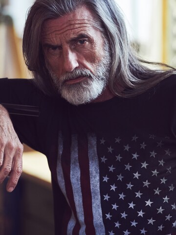 MAKAYA Shirt 'USA Flagge' in Black