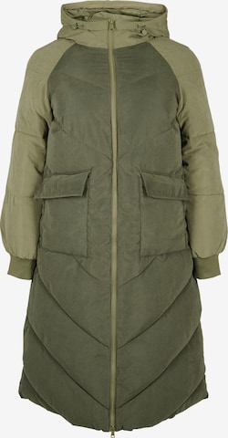 Manteau d’hiver 'CAPEACHY' Zizzi en vert : devant