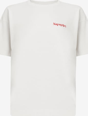 balta NAPAPIJRI Marškinėliai 'S-EIR': priekis