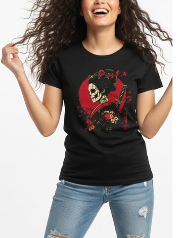 MAKAYA Shirt 'Kanji Geisha' in Black