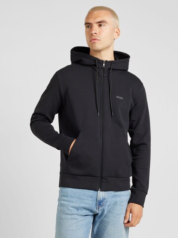 BOSS Sweatjacka 'Saggy' i svart: framsida