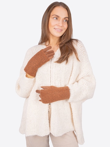 Seasons of April Fingerhandschuh 'Lumi' in Braun: Vorderseite