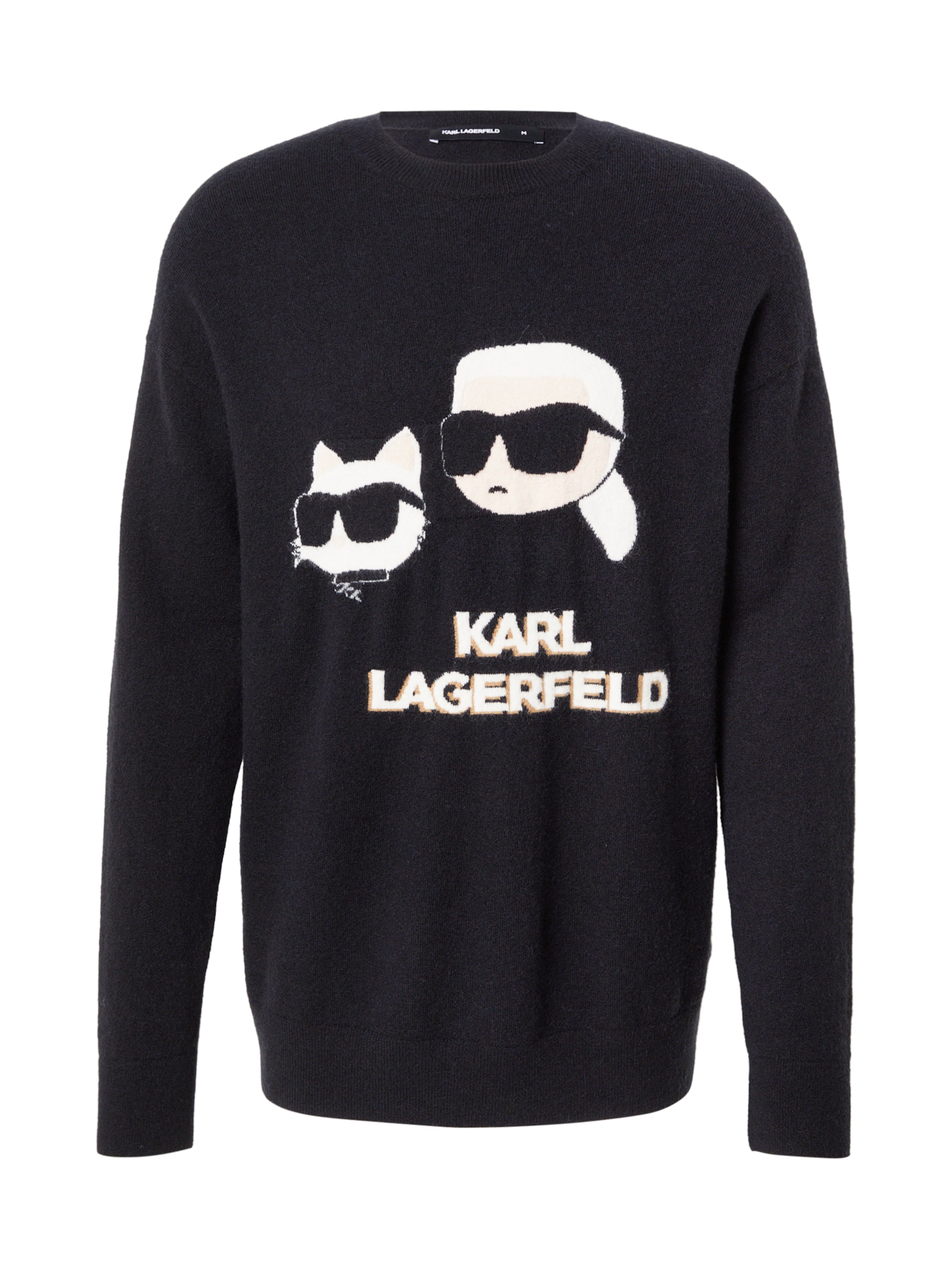 Karl Lagerfeld Πουλόβερ σε μαύρο: μπροστά