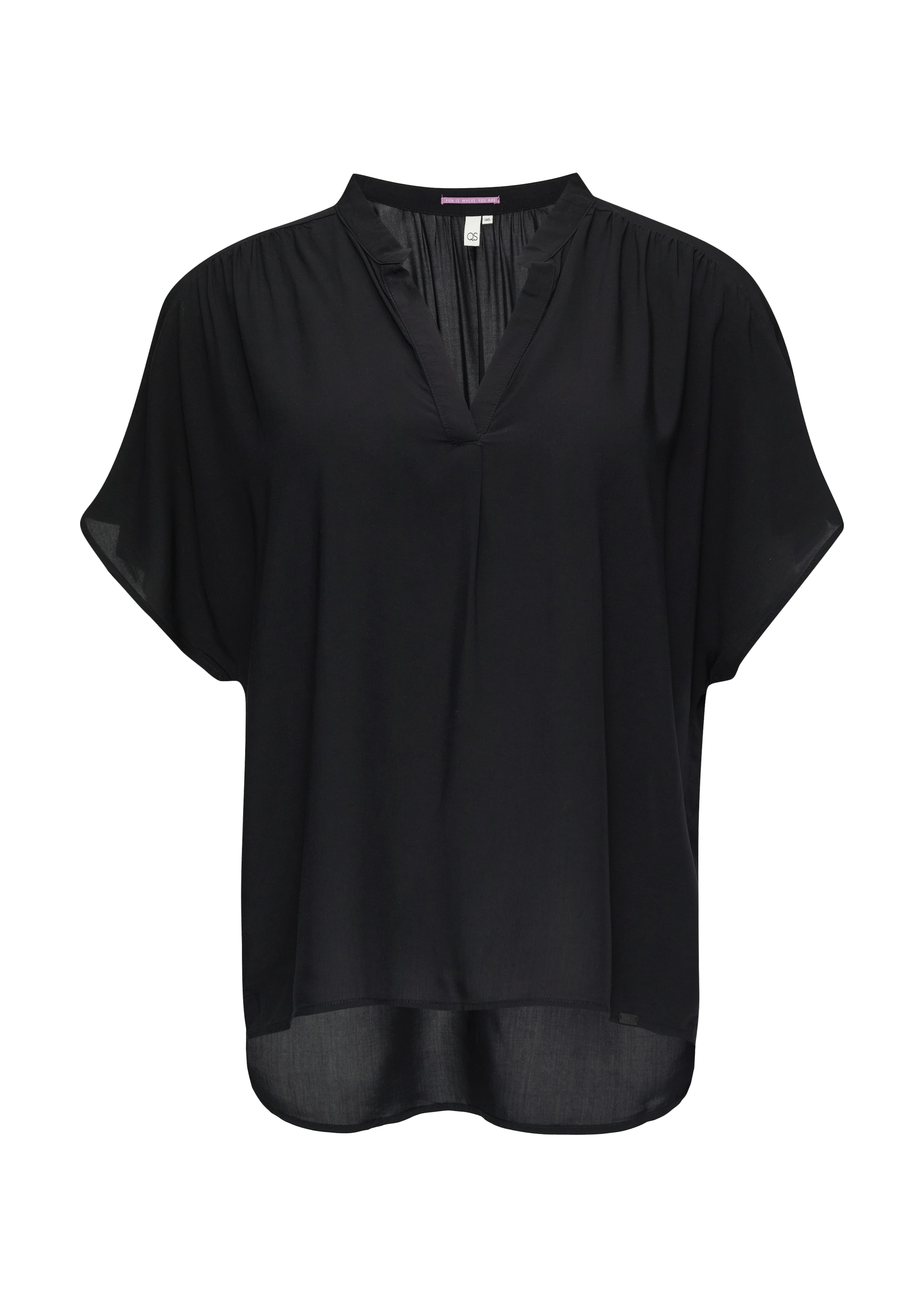 QS Bluse in Schwarz: Vorderseite