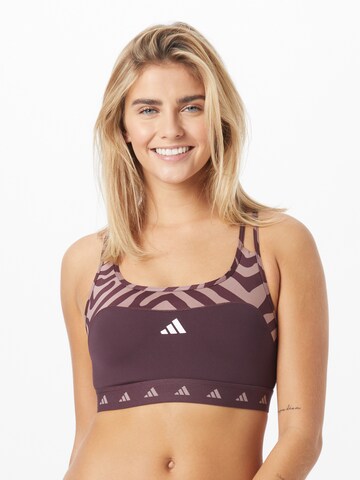 ADIDAS PERFORMANCE Bralette Sports Bra 'Hyperglam Techfit Medium-Support Zebra' in Red: front