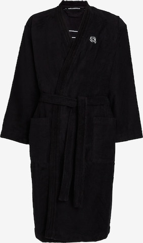 juoda Karl Lagerfeld Ilgas vonios chalatas: priekis