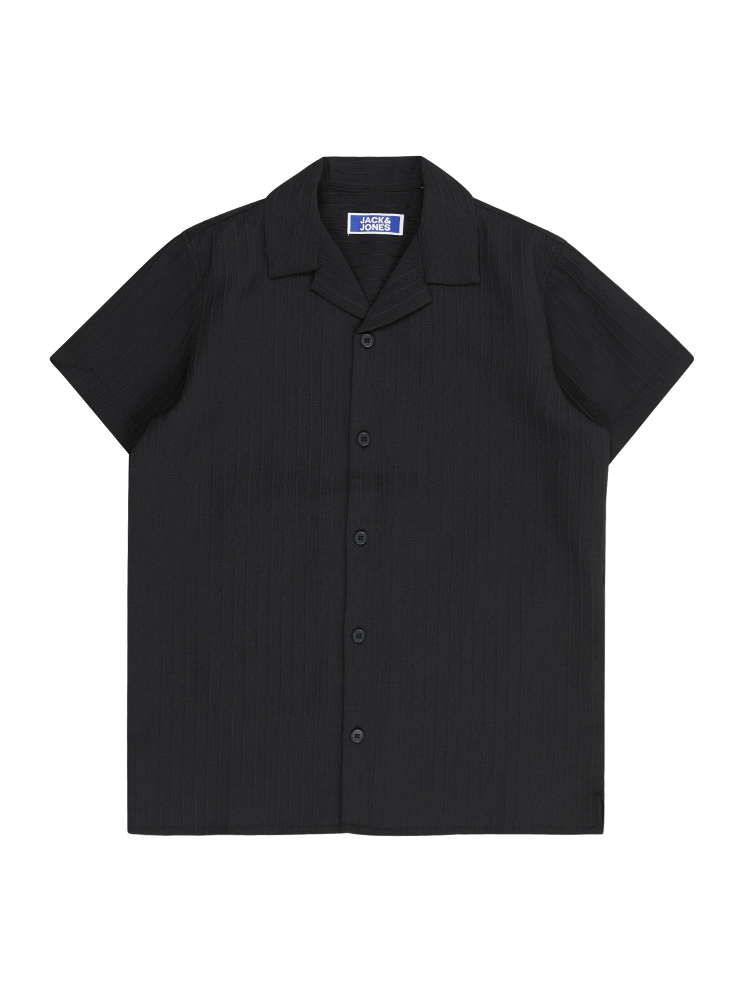 Jack & Jones Junior Regular fit Button up shirt in Black: front