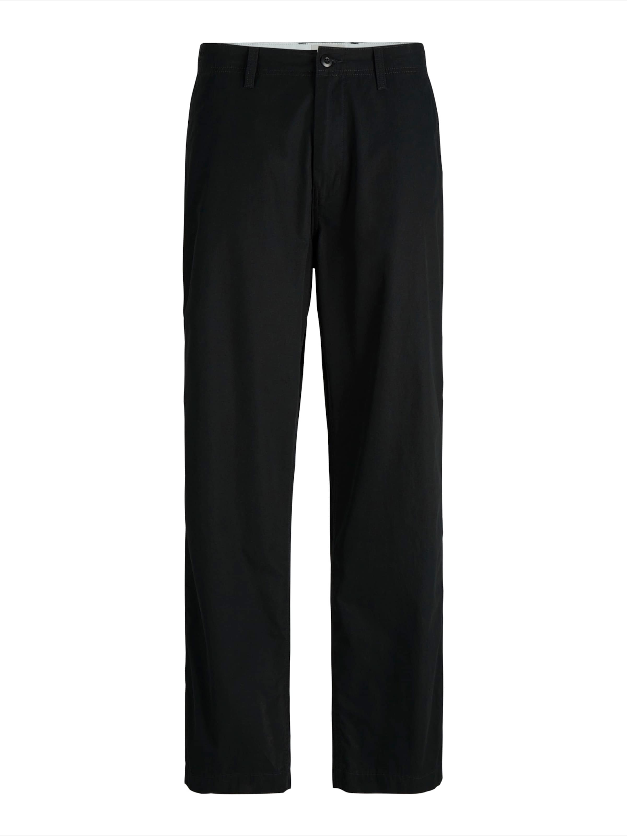 Jack & Jones Plus Wide Leg Hose 'JPSTBILL' in Schwarz: Vorderseite