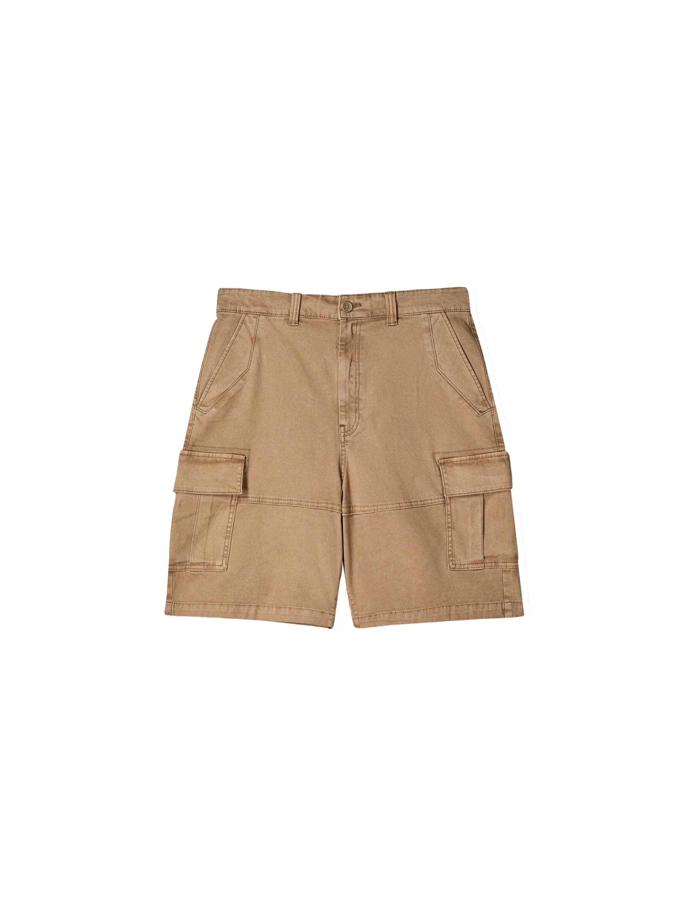 Bershka Loosefit Shorts in Beige: Vorderseite