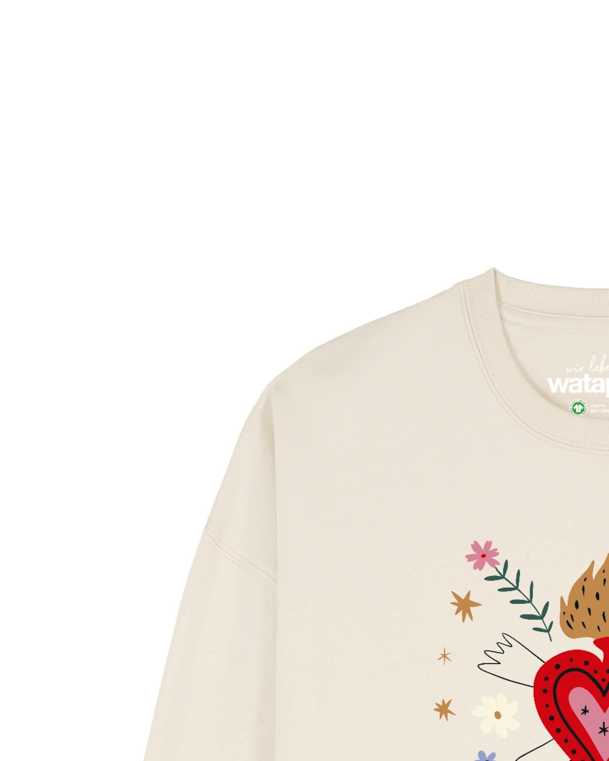 Watapparel Sweatshirt 'Love and flex' in Geel