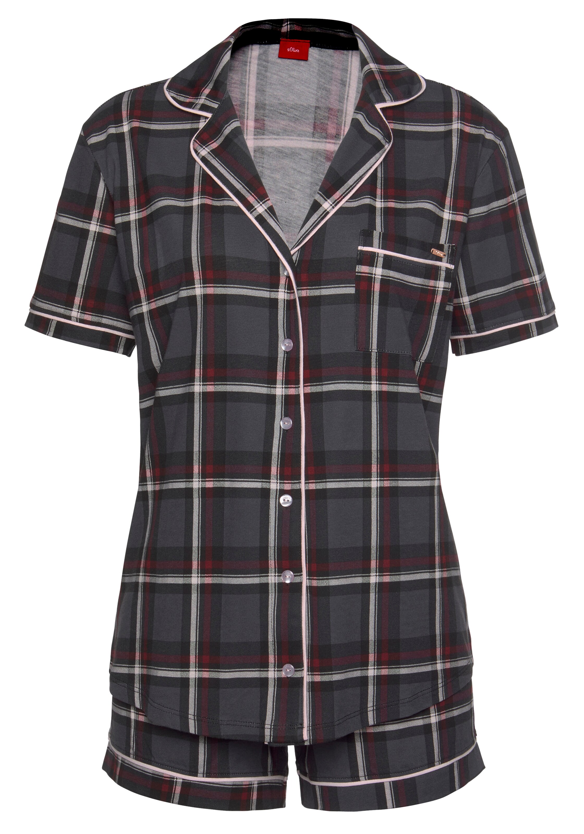 s.Oliver Short Pajama Set in Grey: front
