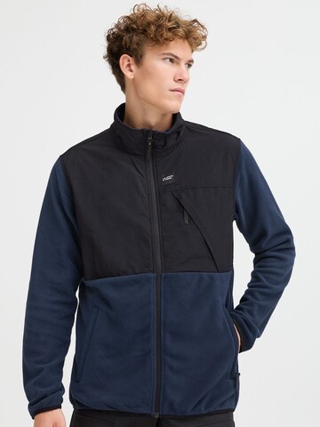 North Bend Fleecejacke 'Dean' in Blau: Vorderseite