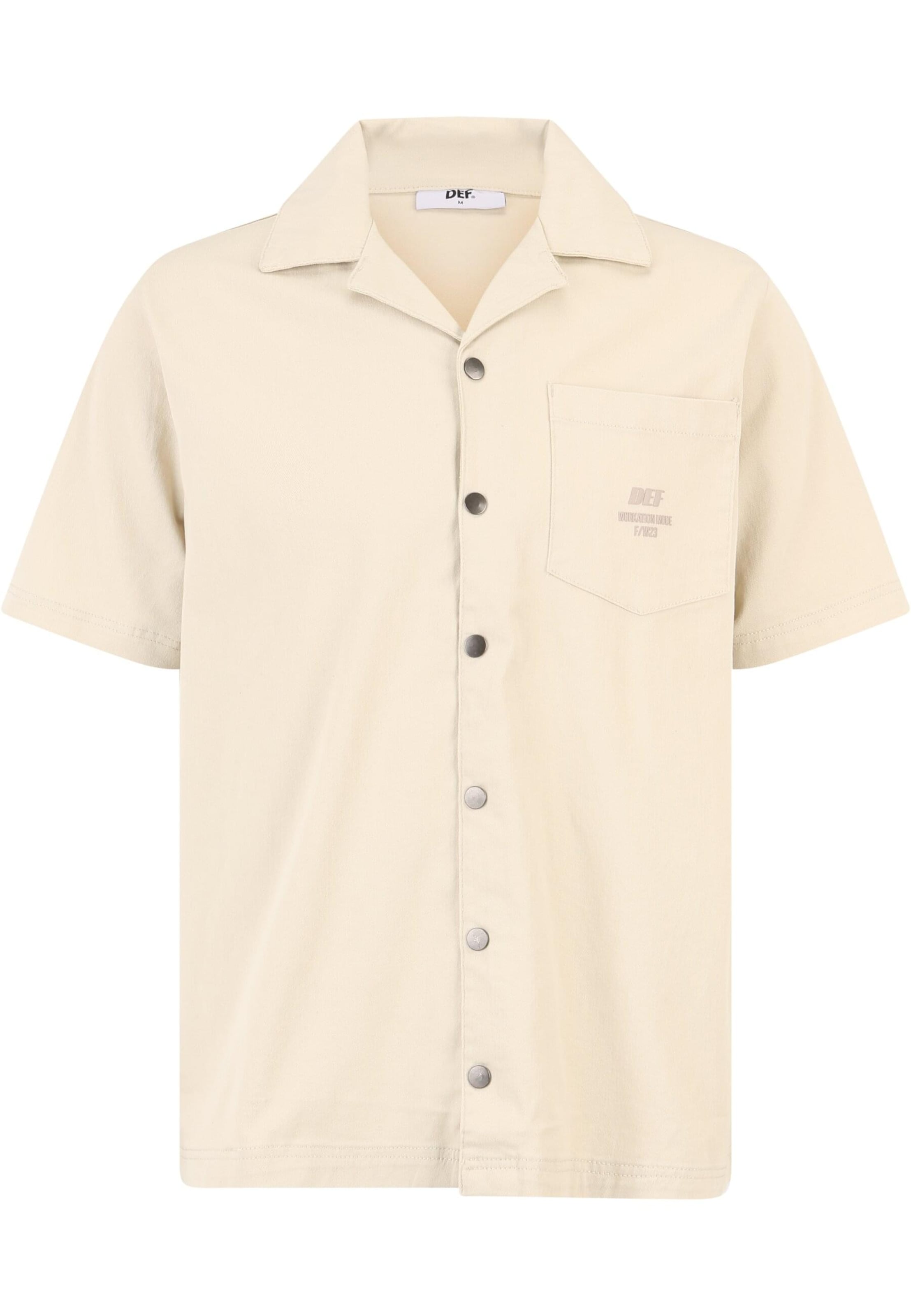 Coupe regular Chemise 'Hamza' DEF en beige : devant