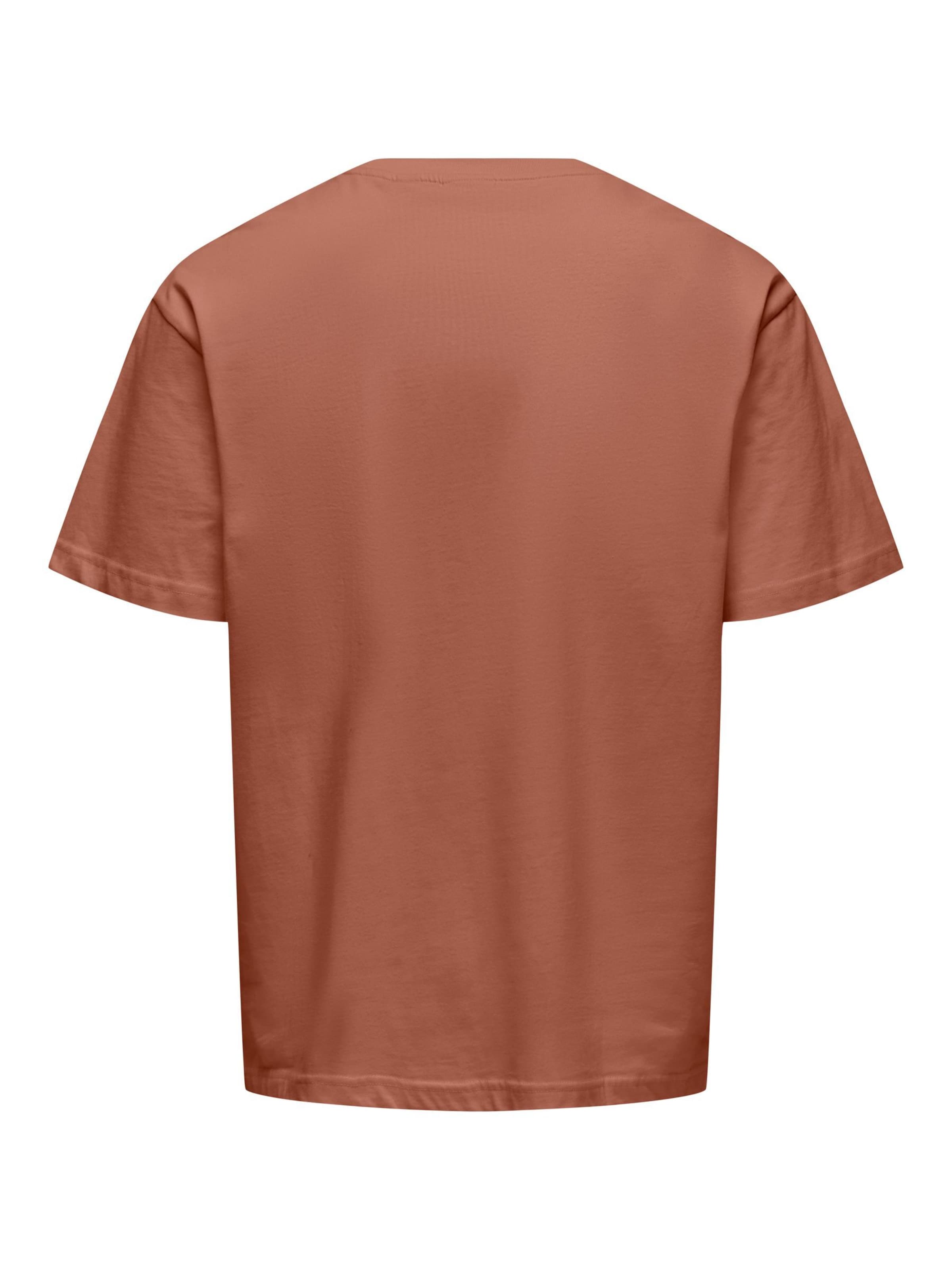 Only & Sons T-shirt 'Fred' in Braun