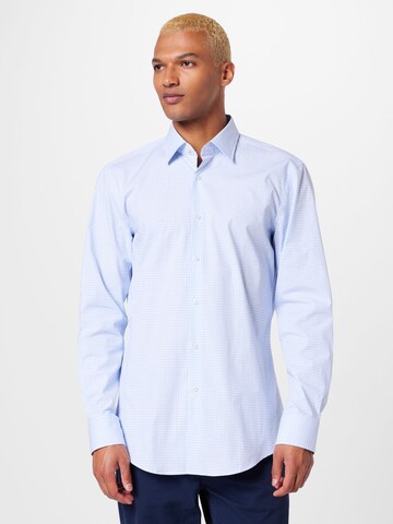 BOSS Slim fit Business shirt 'HANK' in Blue: front