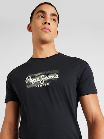 Pepe Jeans Μπλουζάκι 'CASTLE' σε μαύρο