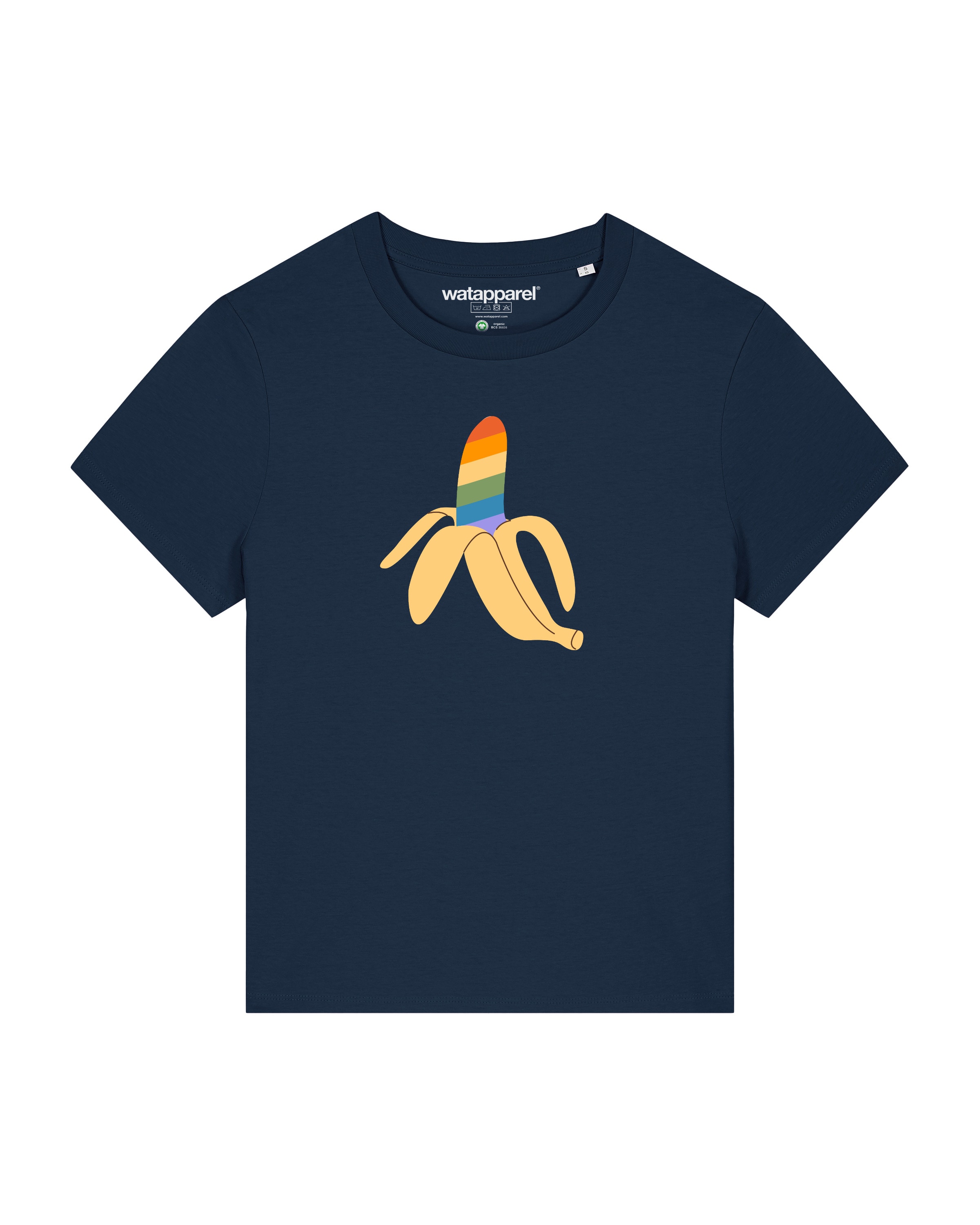 Watapparel Shirt ' Rainbow Banana ' in Blue: front