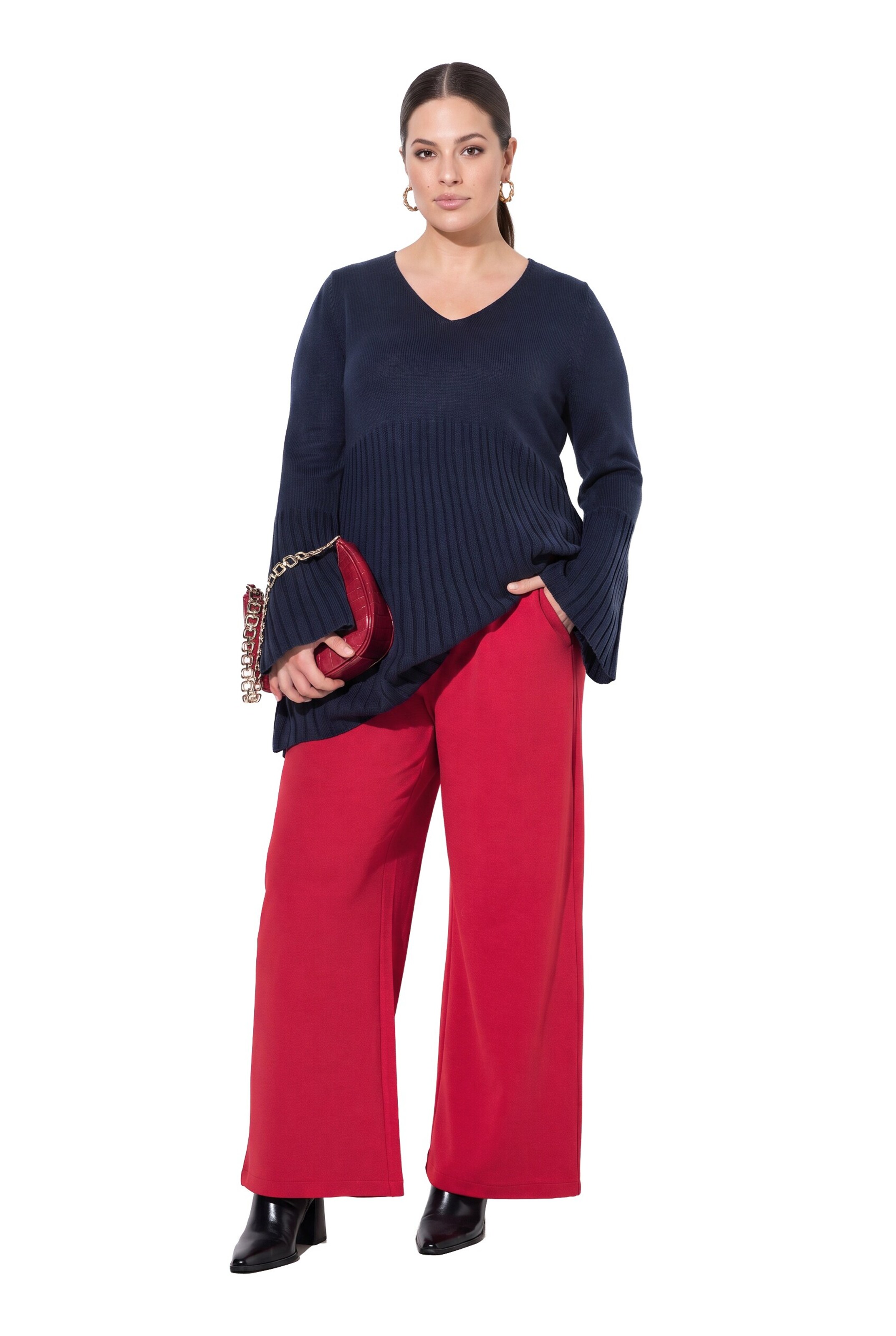 MIAMODA Loose fit Trousers in Red