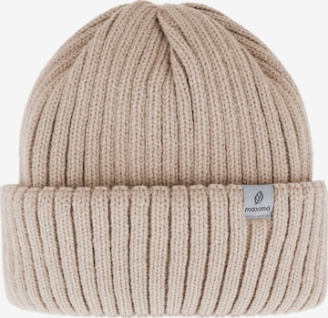 MAXIMO Mütze 'MINI-Beanie, Umschlag Ökotex' in Beige: Vorderseite