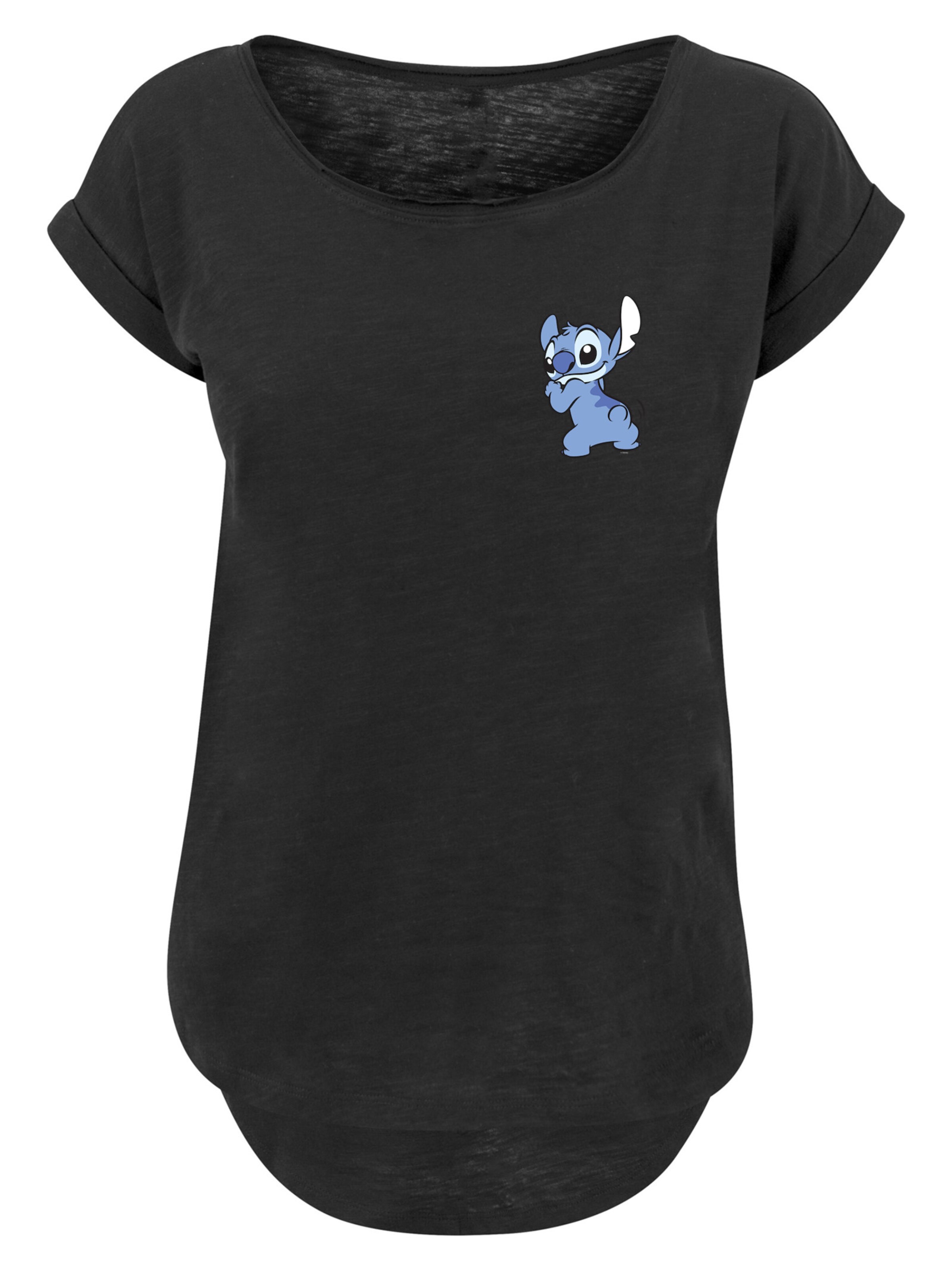 F4NT4STIC Shirt 'Disney Lilo And Stitch' in Zwart: voorkant