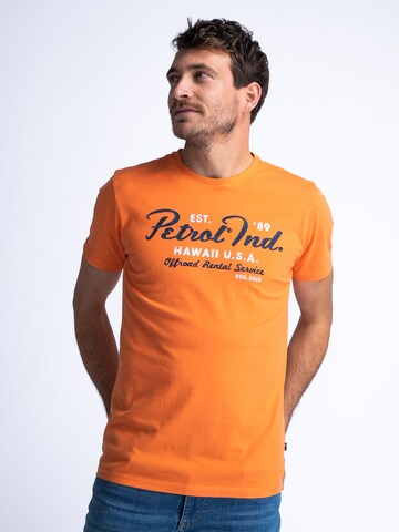 Petrol Industries Shirt 'Bonfire' in Oranje: voorkant