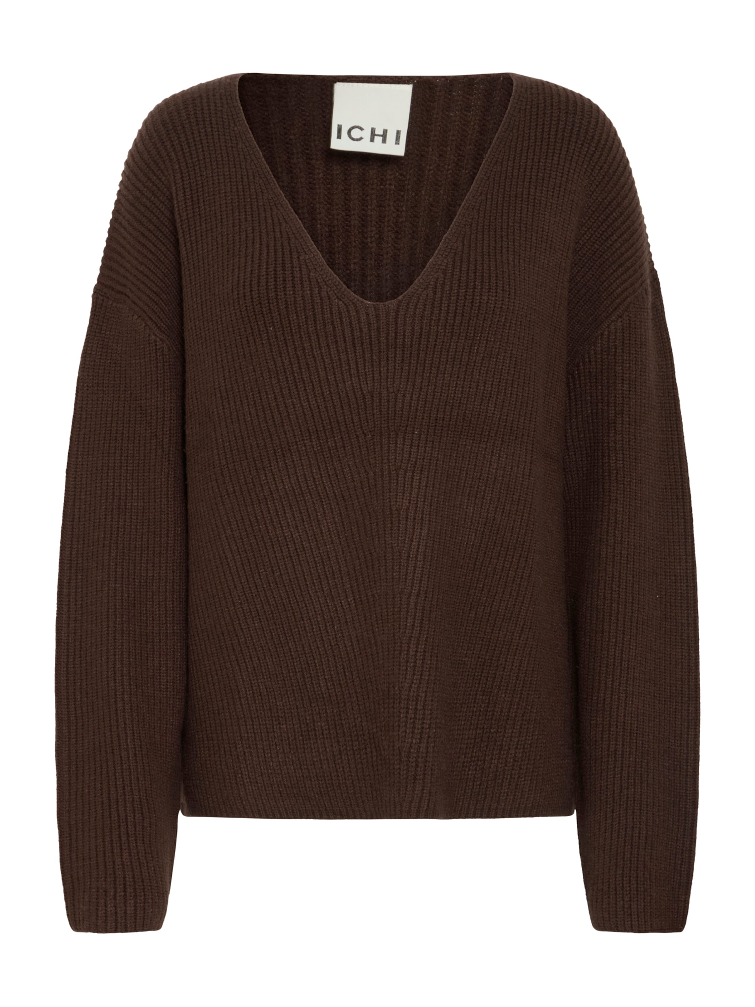 ICHI Trui 'IHCHANA' in Bruin: voorkant