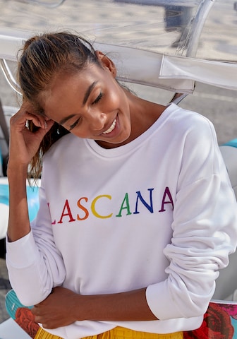 LASCANA Sweatshirt in Wit: voorkant