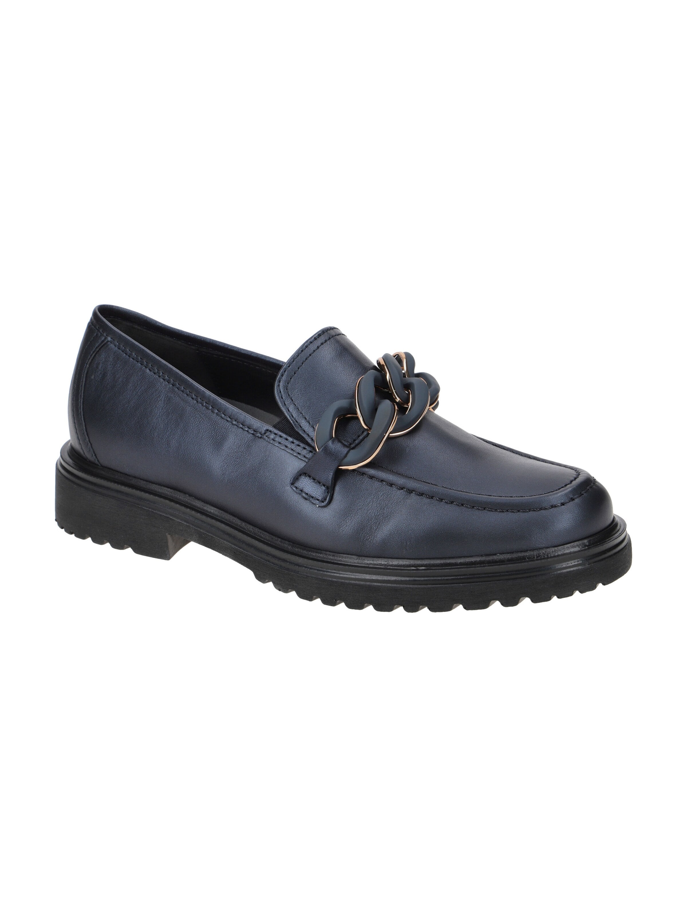 GABOR Hausschuh 'Gabor Schuhe Slipper blau gold H-Weite 72.554.66'‌‌‌‌‌ in Blau: Vorderseite