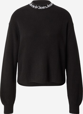 Calvin Klein Jeans Πουλόβερ 'INTARSIA LOOSE' σε μαύρο: μπροστά