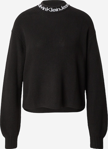 Calvin Klein Jeans Svetr 'INTARSIA LOOSE' – černá: přední strana