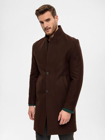 Antioch Between-Seasons Coat in Brown: front