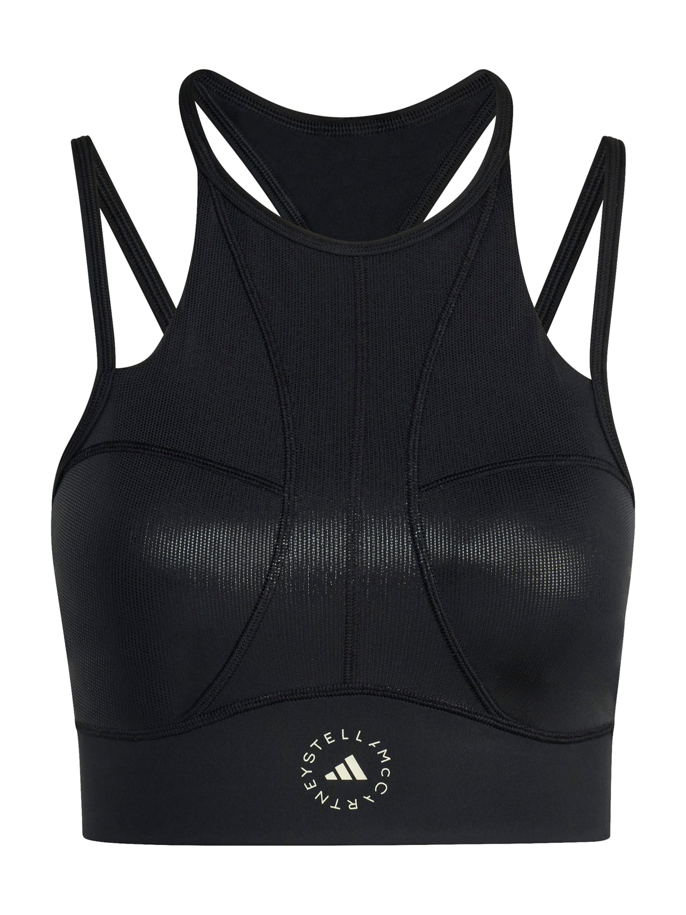 Bustier Soutien-gorge de sport 'Training Micro Dot Crop' ADIDAS BY STELLA MCCARTNEY en noir : devant