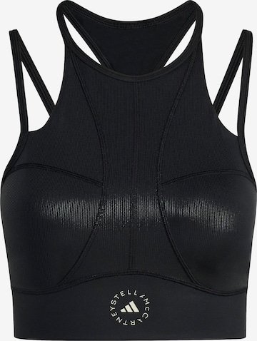 ADIDAS BY STELLA MCCARTNEY Bustier Urheilurintaliivit 'Training Micro Dot Crop' värissä musta: etupuoli