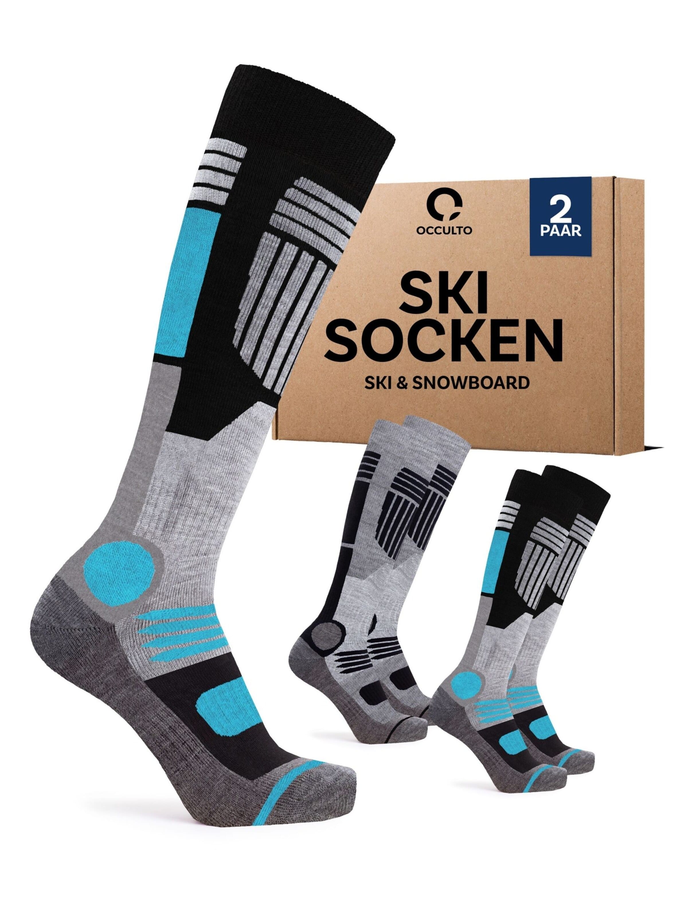 Occulto Sports socks 'Ski Maria' in Grey: front