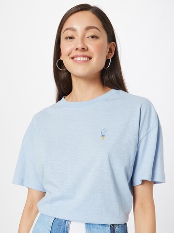 KnowledgeCotton Apparel Shirt in Blauw: voorkant