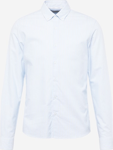 Calvin Klein - Ajuste estrecho Camisa de negocios en azul: frente