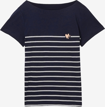 TOM TAILOR T-shirt en beige / bleu marine / blanc, Vue avec produit