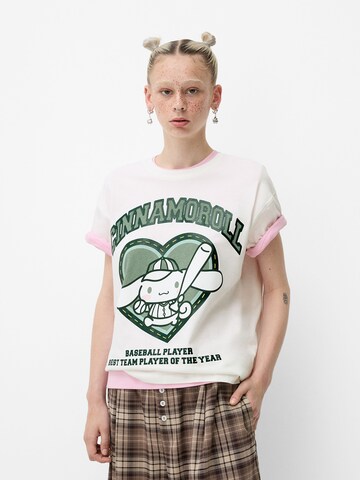 Bershka Póló - fehér: elől